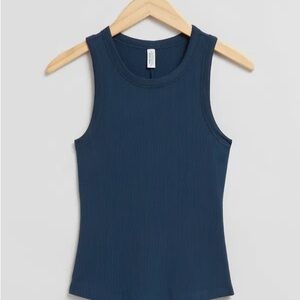 & Other Stories Fitted Tank Top - Navy Blue - Medium